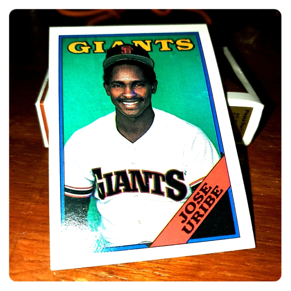 1988 Jose Uribe Topps Error,Logo Misalignment
